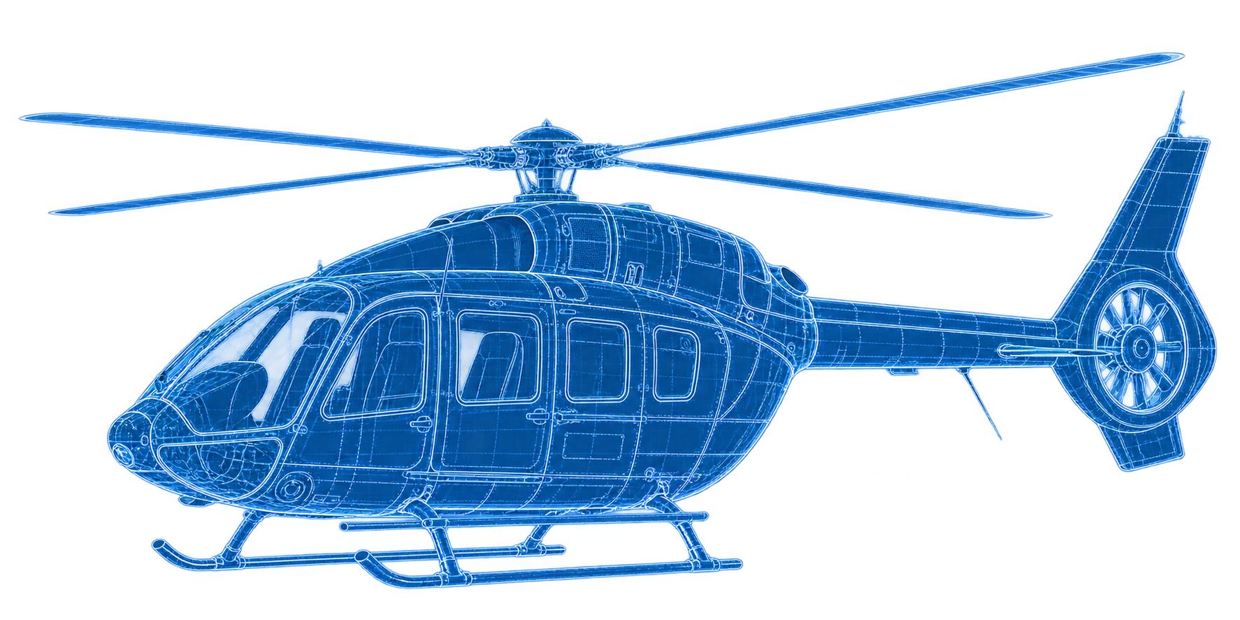 Blueprint technique hélicoptère